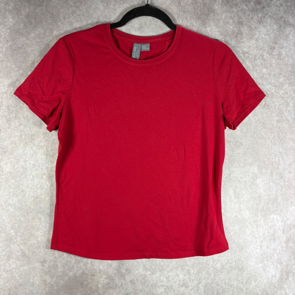 Sweaty Betty T-Shirt Womens Large Red Glisten‎ Bamboo Athletic Short Sleeve Gym